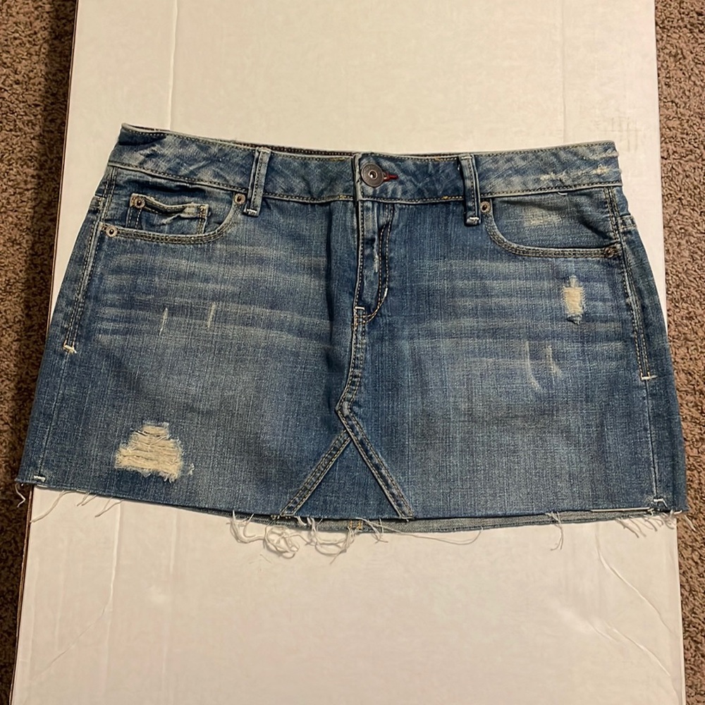 Aeropostale Distressed Denim Skirt